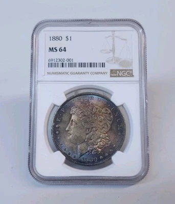 1880-P Morgan Silver Dollar NGC MS64 Nice Toning - Image 1 of 4