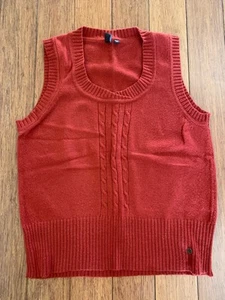 Women’s Terracotta Colorado Knit Sleeveless Cotton Wool Blend Vest Size XL - Picture 1 of 6