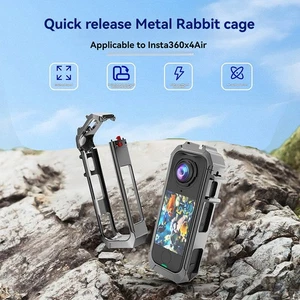 Metall Käfig für Insta360 X4 air Kamera Magnetische Schnelllösung & Stoßdicht - Picture 1 of 5