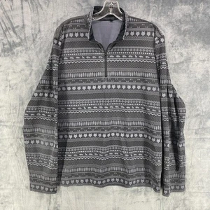 Greyson Golf 1/4 Zip Sequoia Wolf Animal Geometric Gray Print Pullover Medium - Picture 1 of 16