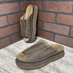 Lower East Side Women's Size 7.5 90's/Y2K-Style Clunky Slide Sandals Brown - Picture 1 of 9