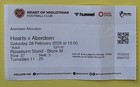 TICKET Hearts Aberdeen 28/2/26