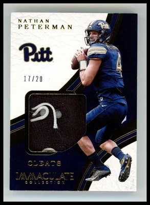2017 Panini Immaculate Collegiate Nathan Peterman Worn Cleats /20 Pitt - Image 1 of 2