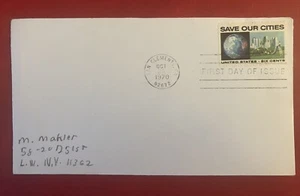 OCTOBER 28, 1970 FIRST DAY COVER 6 Cents SAVE OUR CITIES Conservation No Cachet - Picture 1 of 5