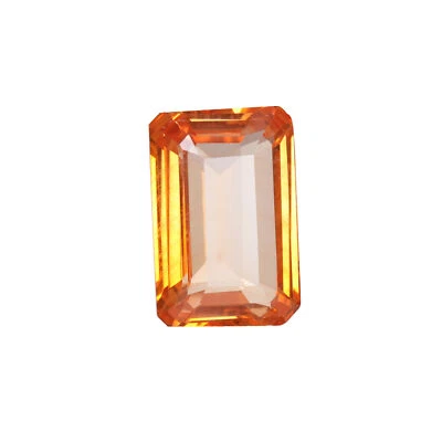 10.00 Carat -Brazil Orange Color Morganite Emerald Shape Created Loose Gemstone - Image 1 of 4