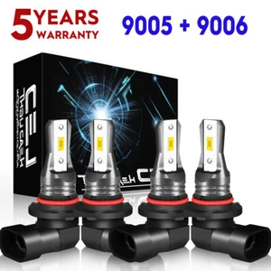 For Chevy Astro Van LS LT 1995-2005 Cold White LED Headlight Bulbs Kit 9005 9006 - Picture 1 of 13