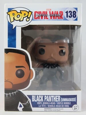 Marvel Funko Pop - Black Panther (Unmasked) - Civil War - No. 138 - image 1 of 4