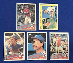 1985 Topps Tiffany Buddy Bell plus 3 additional Texas Rangers player cards - Picture 1 of 2