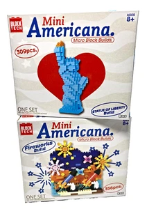 Block Tech Mini Americana Block Build Sets Liberty and Fireworks 665 Pieces - Picture 1 of 7