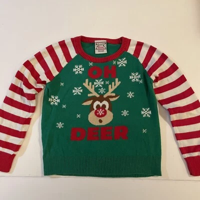 Suéter de Navidad 'Oh Ciervo' para Niñas Bien Usado S 6-6x Verde Rojo Vacaciones Foto 1 de 4