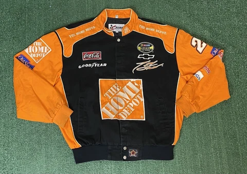 Vintage Chase Home Depot NASCAR Tony Stewart Car 20 Racing Jacket Size L Cover