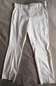 White H&M Stretch Capri trousers - side zip - size 14 - Picture 1 of 3