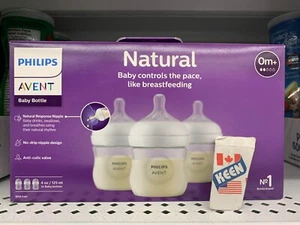 Philips CANADA Natural Baby Bottle W/Natural Response Nipple, Clear, 4oz, 3 pack - Bild 1 von 24