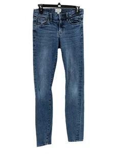 J. Pantalones de mezclilla ajustados Crew azul lavado medio ribete palillo de dientes talla 25 - Imagen 1 de 5