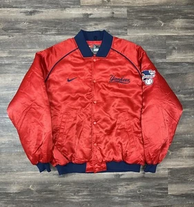 New York Yankees Nike Red Authentic Collection Snap Buttons Bomber Jacket Sz XL - Picture 1 of 9