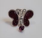 Vintage Signed Avon Silver & Purple Butterfly Lapel, Hat Pin, Tie-Tack or Brooch