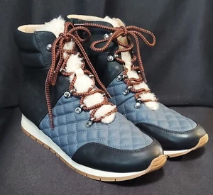 Wonderly Baluxy Booties 8.5M Blue Faux Fur - Picture 1 of 8