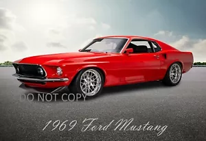 Cartel Ford-Mustang-fastback 1969 tamaño impresión fotográfica premium 11"x17" arte de pared - Imagen 1 de 1