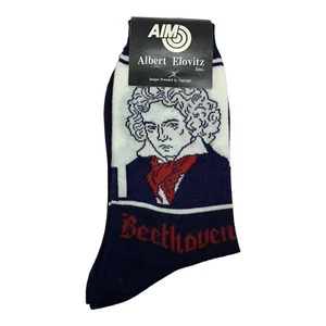 Vintage Novelty Socks Ludwig Van Beethoven AIM Albert Elovitz Inc New Old Stock - Picture 1 of 5