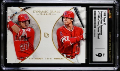 ⭐️ SHOHEI OHTANI MIKE TROUT 2018 TOPPS TEAMMATES #T1 CSG 9 MINT GRADED RC 🔥 - Image 1 of 3