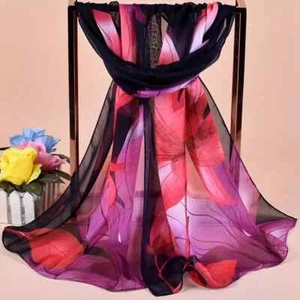 Lightweight Sheer Scarf 59x19" Lotus Chiffon Neck Hair Shawl New Free Ship 4373 - Picture 1 of 2