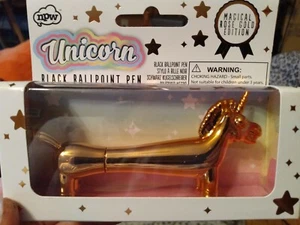 Unicorn Black Ballpoint Pen, Magical Gold Edition - New Collectible * - Picture 1 of 2