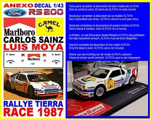 ANEXO DECAL 1/43 FORD RS 200 CARLOS SAINZ RALLYE RACE 1987 (07) - Picture 1 of 1