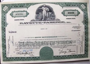 Certificado de stock Faberge-Rayette, Inc (Brut, Babe) 100 acciones estado de Minnesota - Imagen 1 de 1