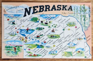 Grüße aus Nebraska Karte Postkarte 1950er Jahre unbenutzt Farbbild - Bild 1 von 1