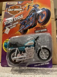 Matchbox Harley-Davidson Motorized Stunt Cycle FXR Low Rider Model Teal - Picture 1 of 2