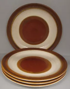 Denby Potter's Wheel Rust Red Salad Plates SET OF FOUR - Picture 1 of 3