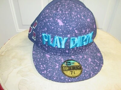 Vintage New Era UNDEFEATED "PLAY DIRTY" purple distressed FITTED hat 7 3/8 - Image 1 of 4