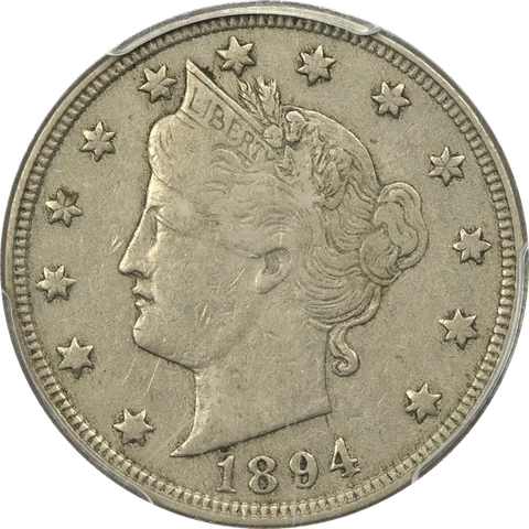 1894 Liberty Nickel 5c, PCGS VF-30 - Nice Original Coin Cover