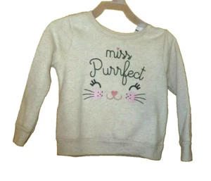 Girl's size 24 Months 18M Miss Purrfect Cat Face Sweatshirt New - Picture 1 of 1