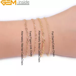 Catene Cavi Donna Ottone Collana Fare Gioielli Catena Riempita Oro 39,3" 14K - Foto 1 di 124