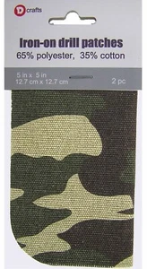 2 ULTRAHOLD Iron-On Canvas Forest Camo Patches 5x5" Compare to Bondex - Picture 1 of 1