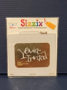 Sizzix Embossing Folder 38-9675 -phrase YOU'RE INVITED - simple impressions - Picture 1 of 2