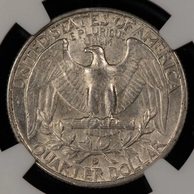 1964-D 25c Silver Washington Quarter - Type C Rev FS-901 - NGC AU 58 - SKU-X5841 - Image 1 of 4