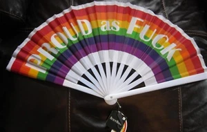NWT 13" PROUD AS FK Rainbow Pride FAN Gay PRIDE FESTIVAL/PARADE by Body Rage - Picture 1 of 2