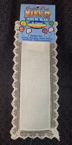 Crafter's Pride Make It Your Way Off White Lace Edged Cross Stitch Bookmark - Picture 1 of 2