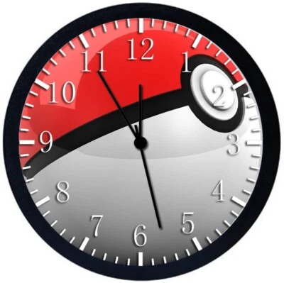 Pokemon Ball Wall Clock 12" Large Personalized option with adding names E186 - Image 1 of 4
