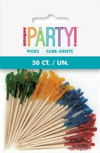 Christmas Cocktail Party 50x Frilled Picks Toothpicks Finger Food Sandwich Decor - Picture 1 of 1