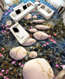 3D Stone Petal 84 Floor WallPaper Murals Wall Print Decal AJ WALLPAPER US Carly - Picture 1 of 6