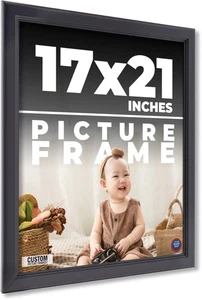 Cornice 17x21 nera Passeggi in legno massello larghezza 1,5 pollici | Interno - Foto 1 di 9