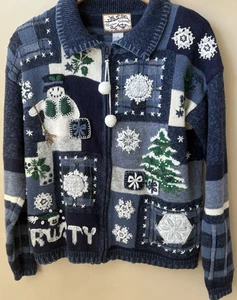 VTG Heirloom Collectibles Women's Holiday Embroidered Sweater Small Chunky - Picture 1 of 11