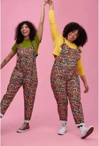 Lucy & Yak seltene Latzhose Latzhose Asahi Nagata Print Garten US 14 L - Bild 1 von 10