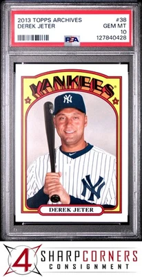 2013 TOPPS ARCHIVES #38 DEREK JETER YANKEES HOF PSA 10 - Image 1 of 3