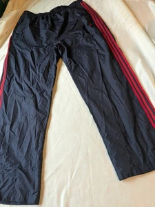 Adidas Warm Up Pants 2XL Blue Orange Stripes Windbreaker Full Zip Mesh Lined - Imagen 1 de 17
