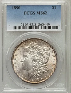 1890-O $1 Morgan Silver Dollar PCGS MS 62 - splendidamente tonica! - Foto 1 di 4