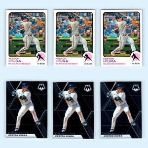 Keston Hiura Lot 6 Baseball Cards 2022 Topps Heritage Milwaukee Brewers Set MLB - Picture 1 of 8
